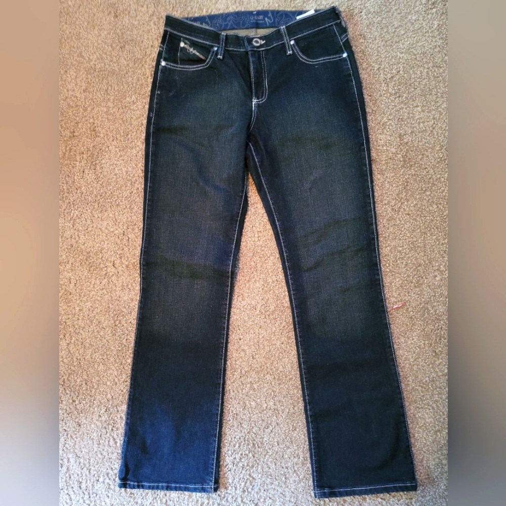 Wrangler Q-Baby Womens Boot Cut No Gap Waist Denim Jeans Size 7/8 × 32